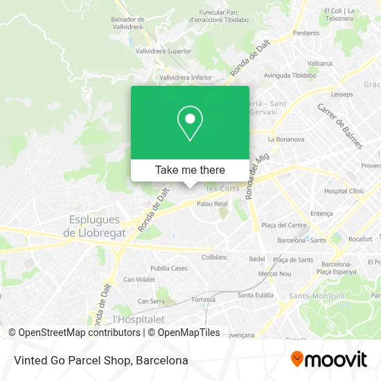Vinted Go Parcel Shop map