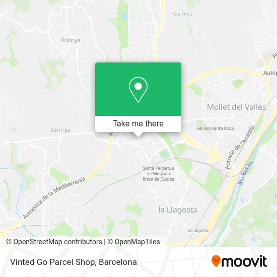 Vinted Go Parcel Shop map