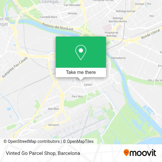 Vinted Go Parcel Shop map