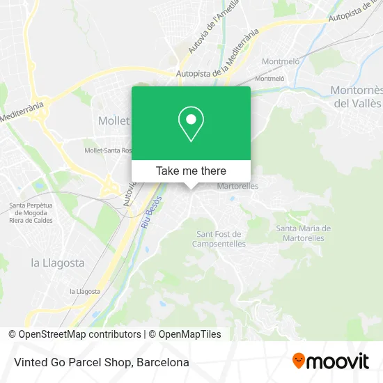 Vinted Go Parcel Shop map