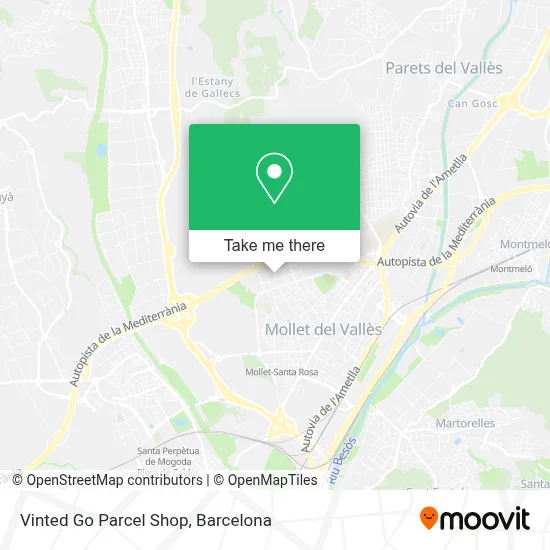 Vinted Go Parcel Shop map