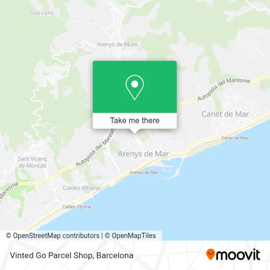 Vinted Go Parcel Shop map