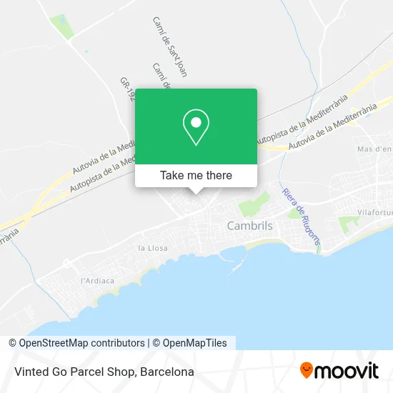 Vinted Go Parcel Shop map
