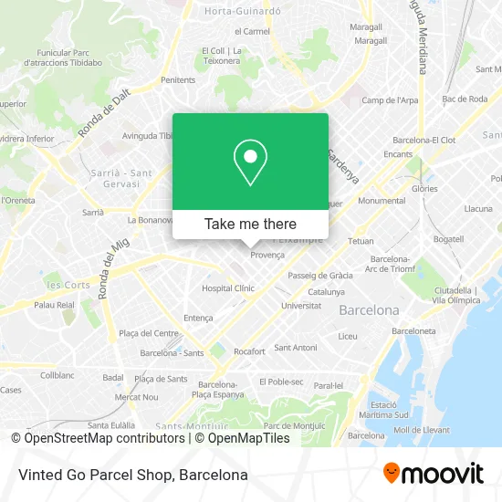 Vinted Go Parcel Shop map