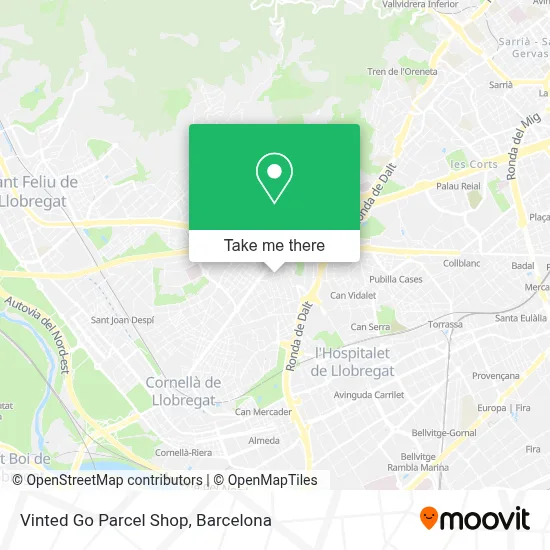 Vinted Go Parcel Shop map