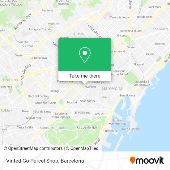 Vinted Go Parcel Shop map