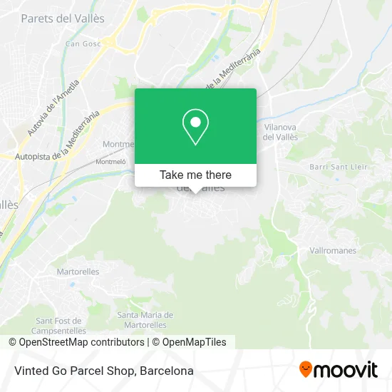 Vinted Go Parcel Shop map