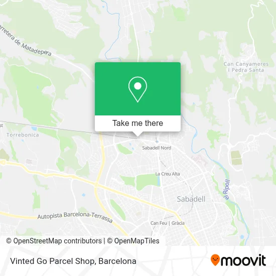 Vinted Go Parcel Shop map