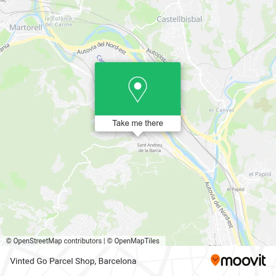 Vinted Go Parcel Shop map