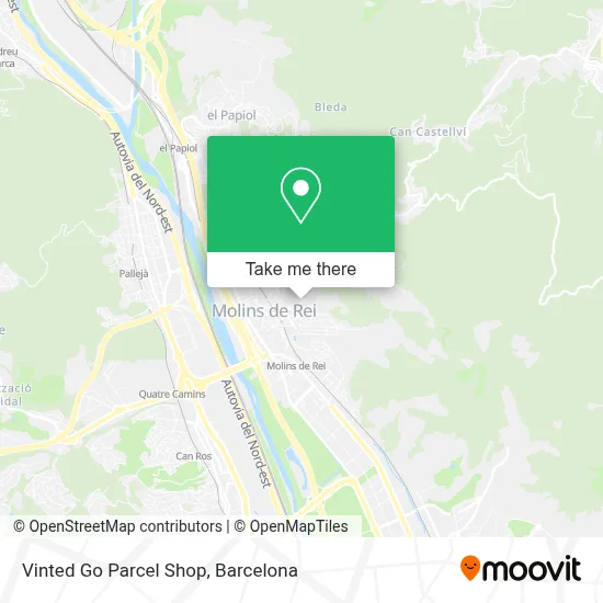 Vinted Go Parcel Shop map