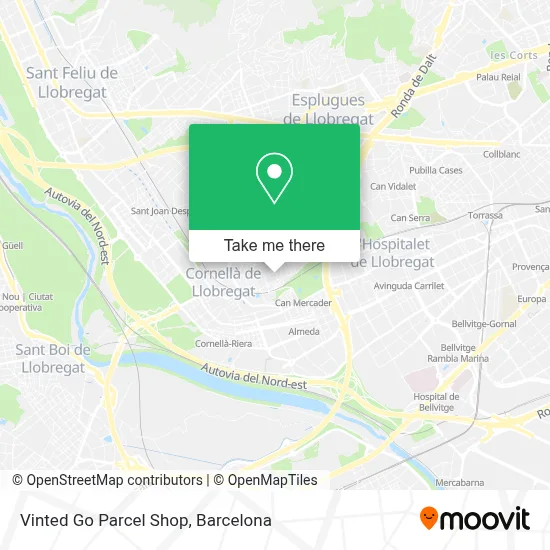 Vinted Go Parcel Shop map