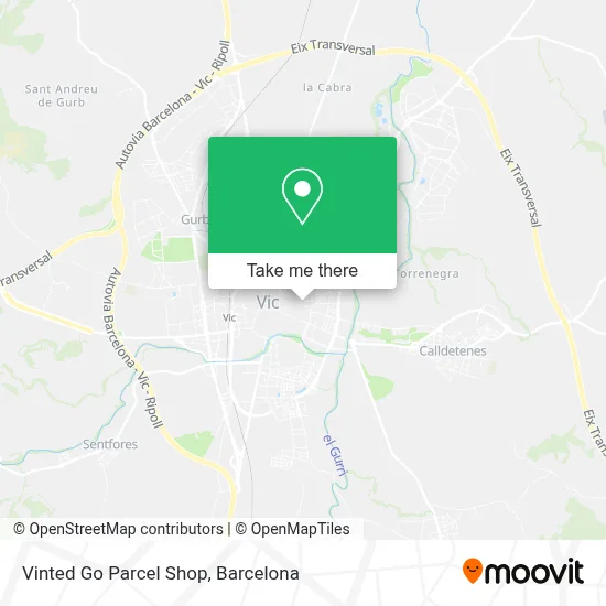 Vinted Go Parcel Shop map