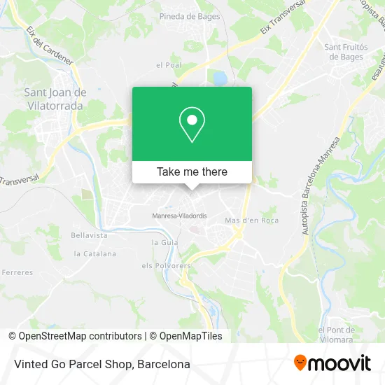 Vinted Go Parcel Shop map