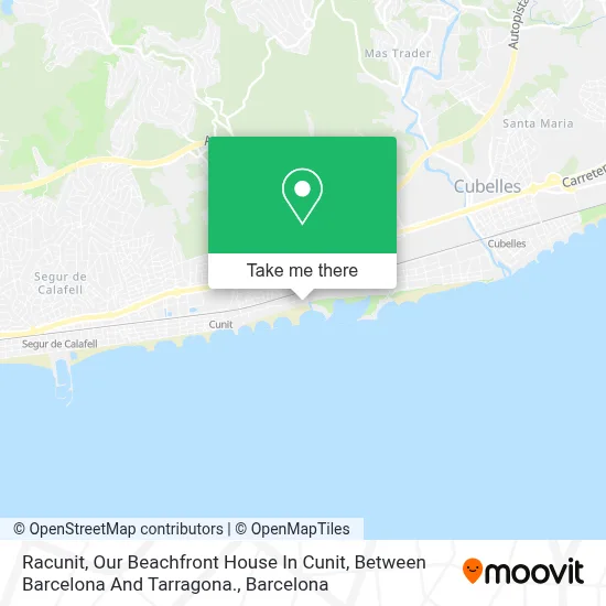 Racunit, Our Beachfront House In Cunit, Between Barcelona And Tarragona. map