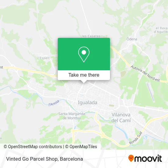Vinted Go Parcel Shop map