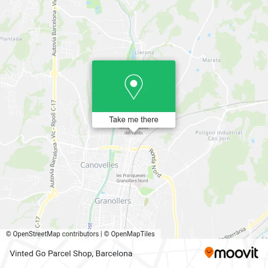 Vinted Go Parcel Shop map