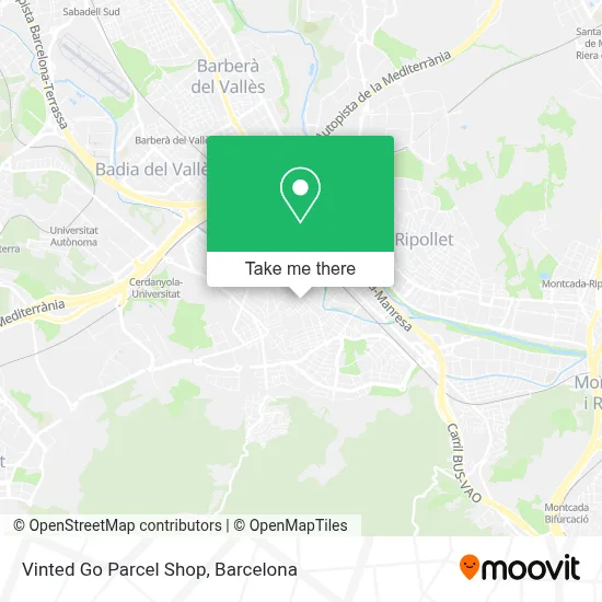 Vinted Go Parcel Shop map