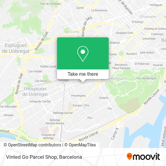 Vinted Go Parcel Shop map