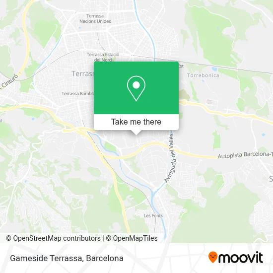 Gameside Terrassa map