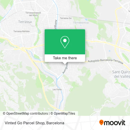 Vinted Go Parcel Shop map