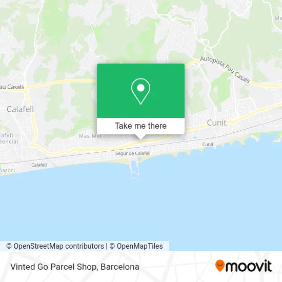 Vinted Go Parcel Shop map
