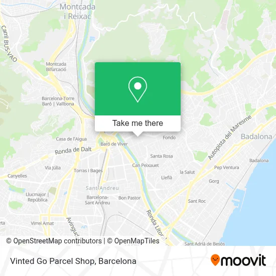 Vinted Go Parcel Shop map