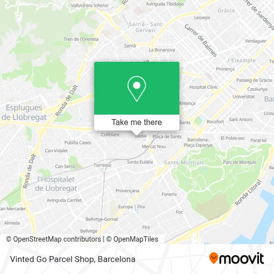 Vinted Go Parcel Shop map