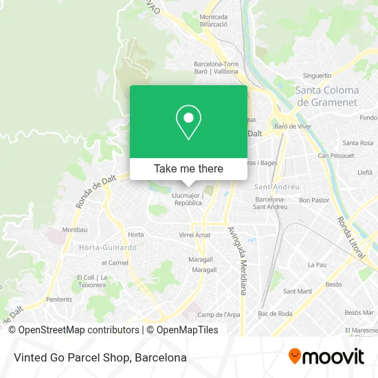 Vinted Go Parcel Shop map