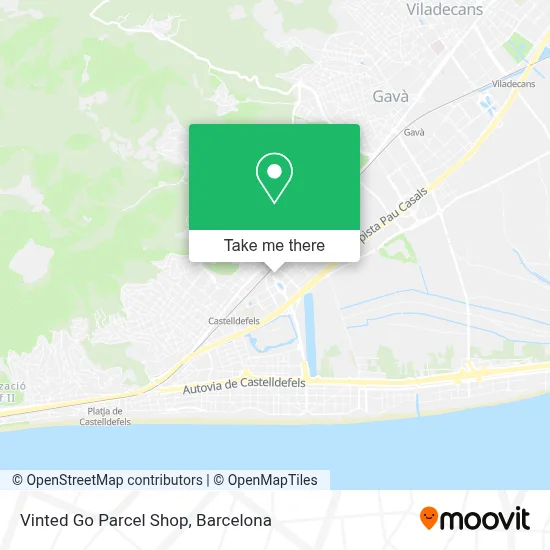 Vinted Go Parcel Shop map