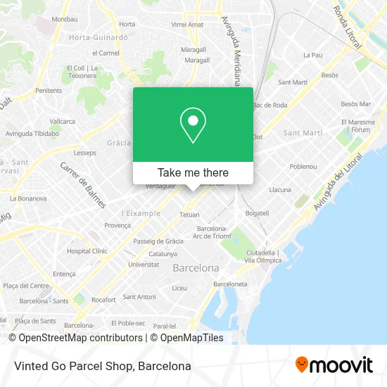 Vinted Go Parcel Shop map