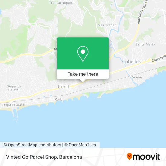 Vinted Go Parcel Shop map