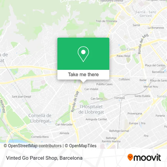 Vinted Go Parcel Shop map