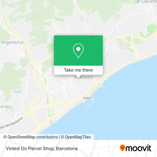 Vinted Go Parcel Shop map