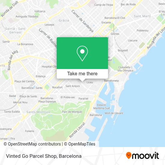 Vinted Go Parcel Shop map