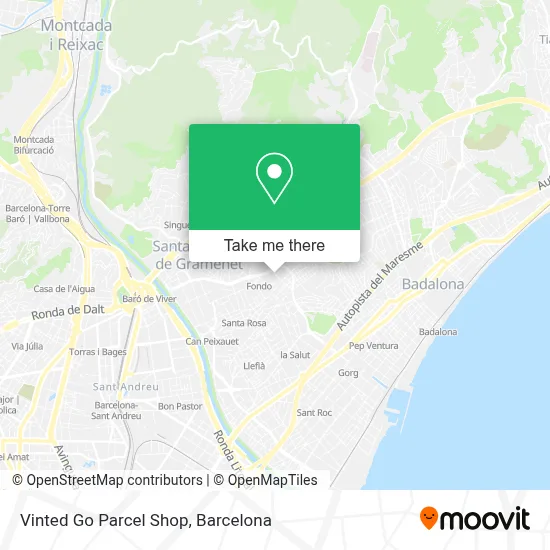 Vinted Go Parcel Shop map