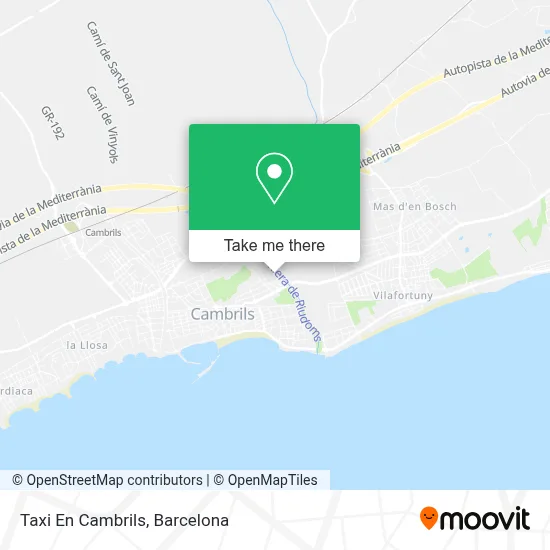 Taxi En Cambrils map
