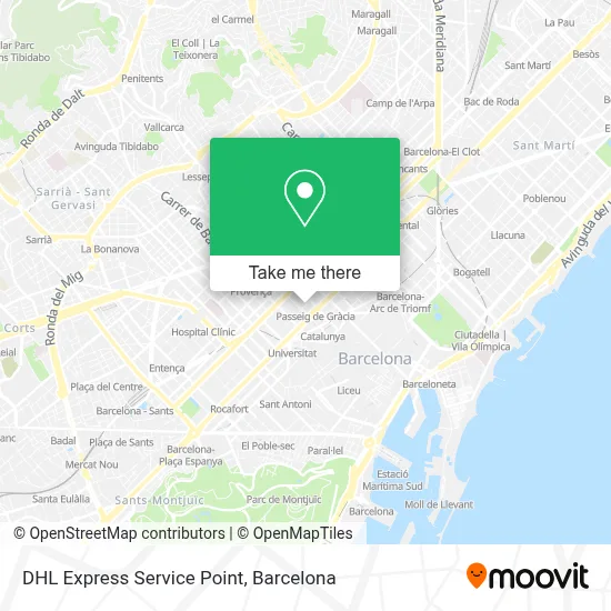 DHL Express Service Point map