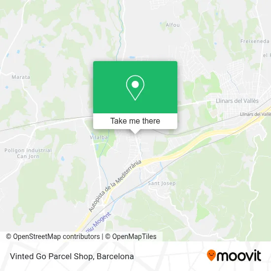 Vinted Go Parcel Shop map