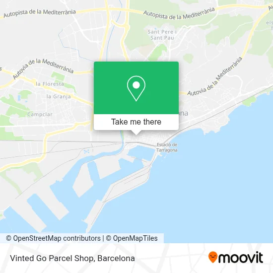 Vinted Go Parcel Shop map