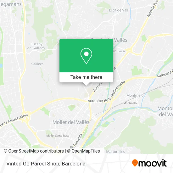 Vinted Go Parcel Shop map