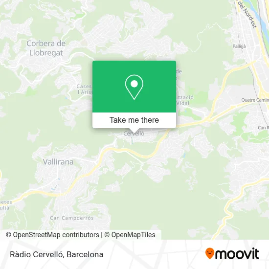 Ràdio Cervelló map