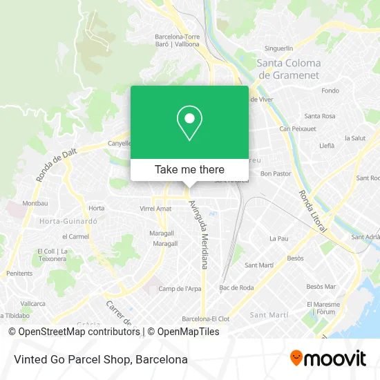 Vinted Go Parcel Shop map