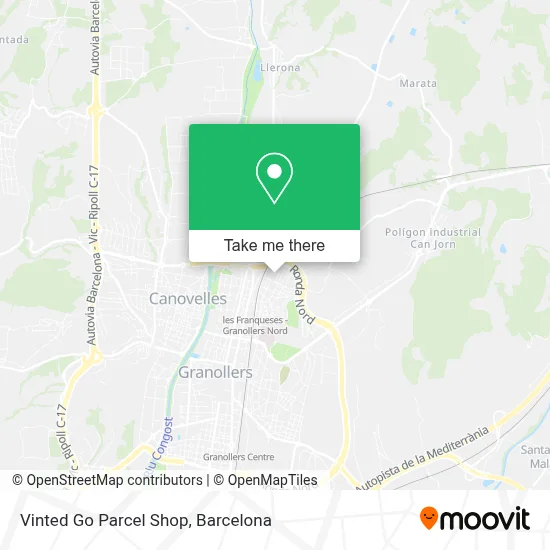 Vinted Go Parcel Shop map