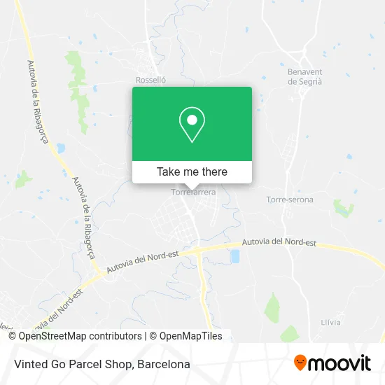 Vinted Go Parcel Shop map