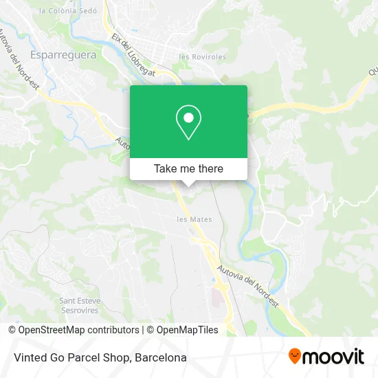Vinted Go Parcel Shop map
