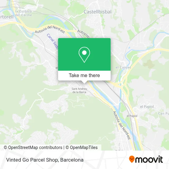 Vinted Go Parcel Shop map