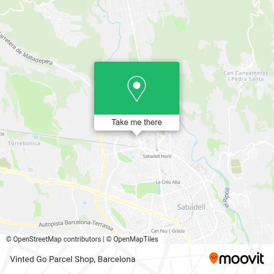 Vinted Go Parcel Shop map