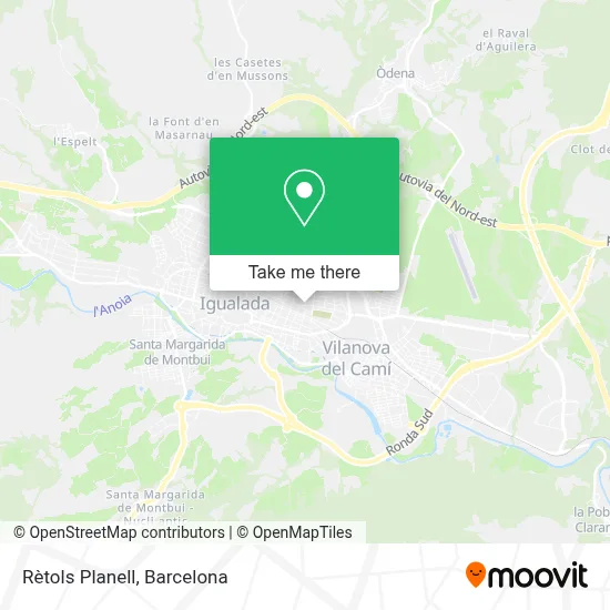 Rètols Planell map