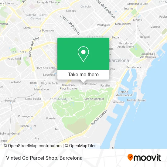 Vinted Go Parcel Shop map