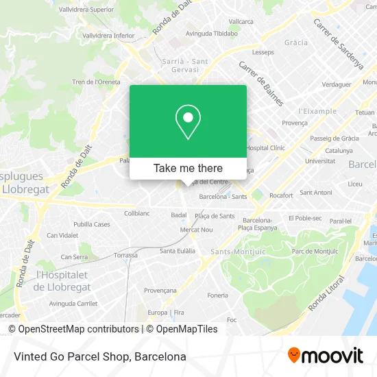 Vinted Go Parcel Shop map